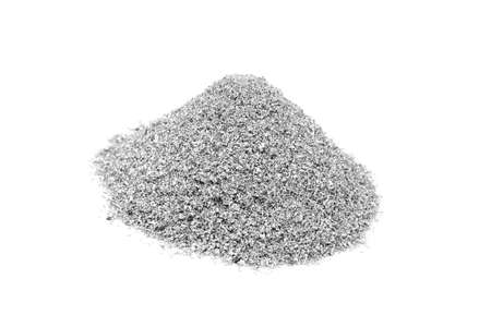 Handful of magnesium powder on white backgroundの写真素材