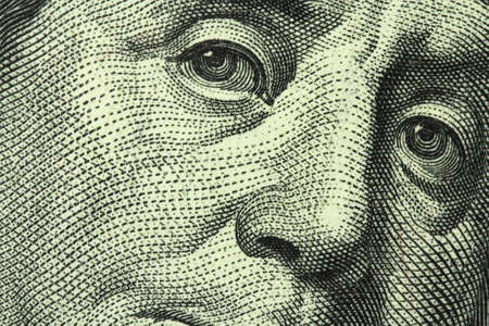 One hundred dollar bill closeupの写真素材