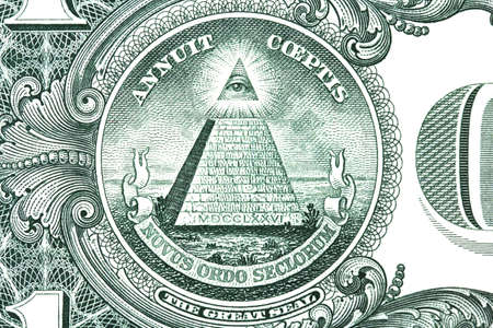 banknote in one U S  dollar closeupの写真素材