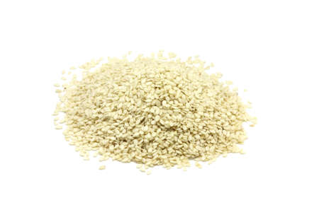 a little sesame seeds on a white background の写真素材