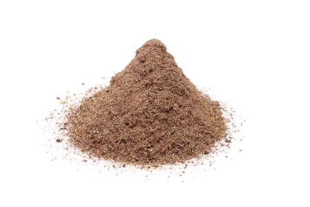a bunch of copper powder on white backgroundの写真素材