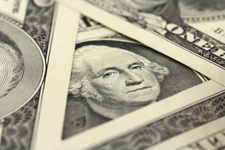 denomination in one US dollar close upの写真素材
