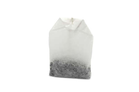 bag of black tea on a white backgroundの写真素材