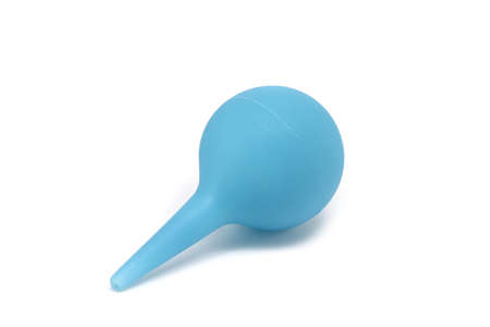 blue enema on a white backgroundの写真素材