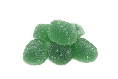 fruit jellies on white backgroundの写真素材