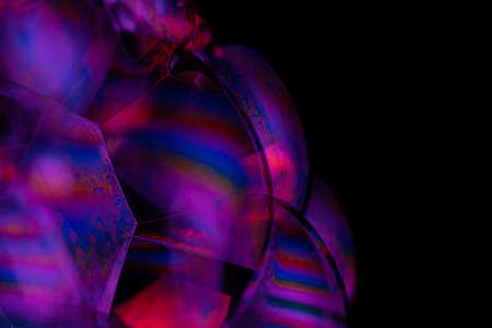 Close up Beautiful abstract soap bubbles. Background pattern for design. Macro photography view.の写真素材