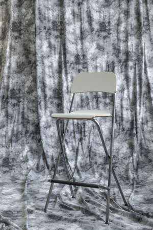 chair on curtain grey color for interiorの写真素材