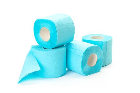 toilet paper isolated on white backgroundの写真素材