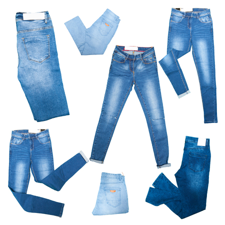 clothing collection isolated on whiteの写真素材