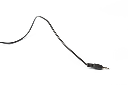 Black aux wire isolated on white