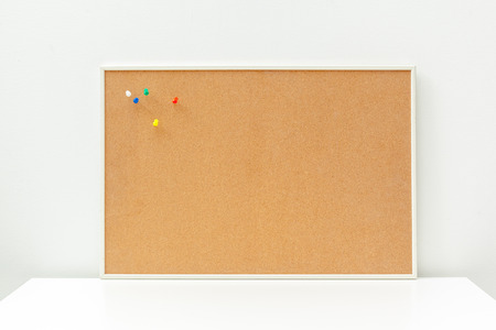 cork board  on tableの写真素材