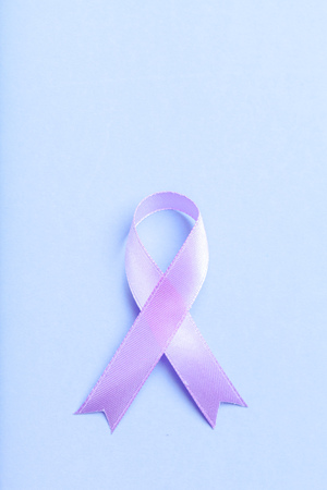 ribbon HIV, AIDS on blue backgroundの写真素材