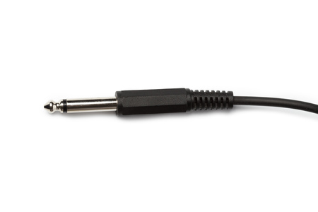 Black aux wire isolated on white