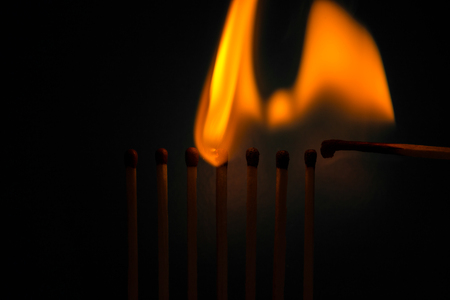 burning matchの写真素材