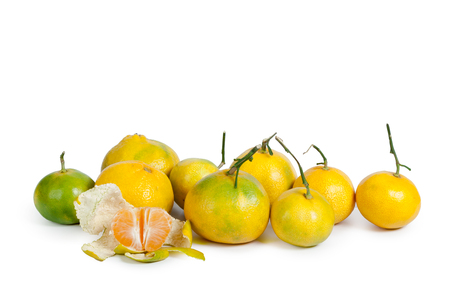 Mandarin isolated on white backgroundの写真素材