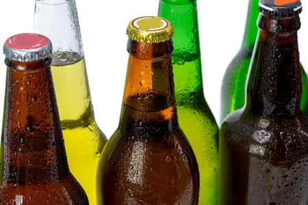 Set of beer bottles isolatedの写真素材