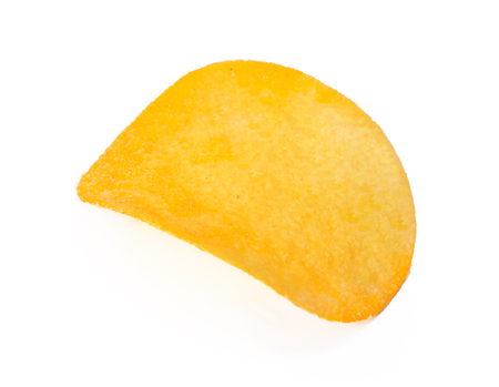 potato chips isolated on white backgroundの写真素材