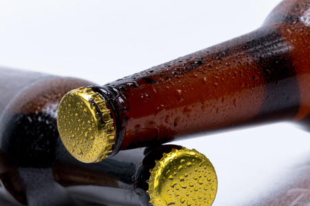 Set of beer bottles isolatedの写真素材