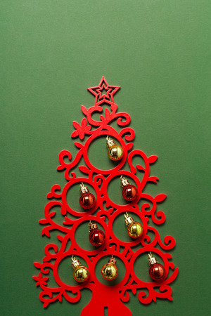 Xmas or new year composition with holiday decorationsの写真素材