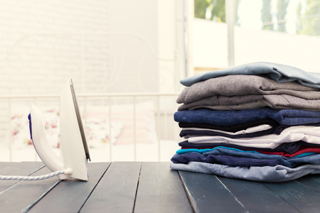 Stack of  clothesの写真素材