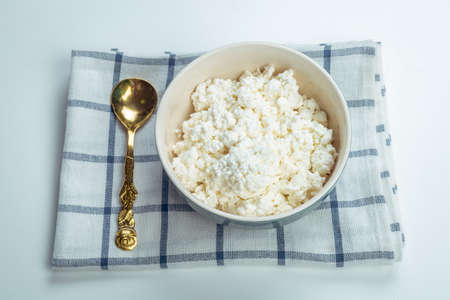 fresh cottage cheeseの写真素材