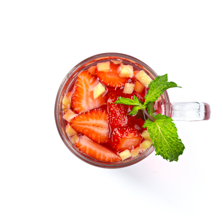 cocktail from upper view, isolated on white backgroundの写真素材