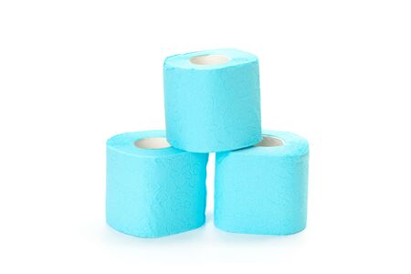 toilet paper isolated on white backgroundの写真素材