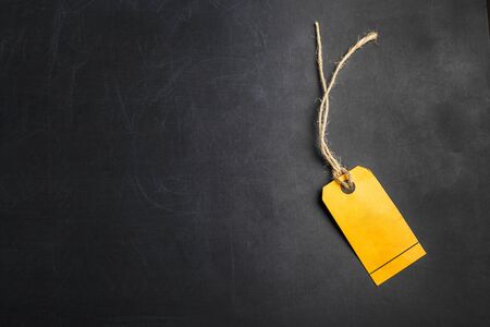 Tag on black backgroundの写真素材