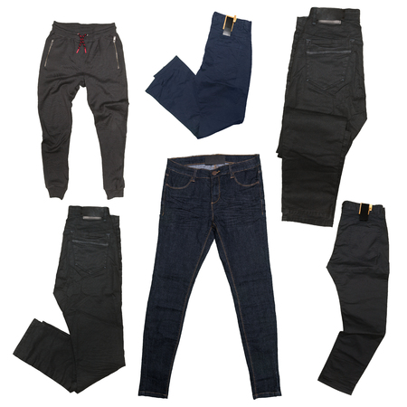 clothing collection isolated on whiteの写真素材