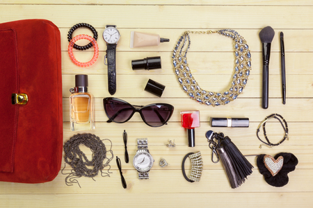 View on women bag stuffの写真素材