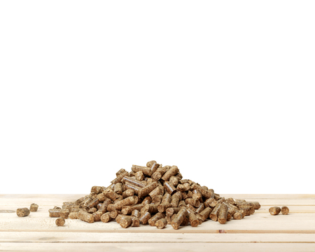 wooden pelletsの写真素材