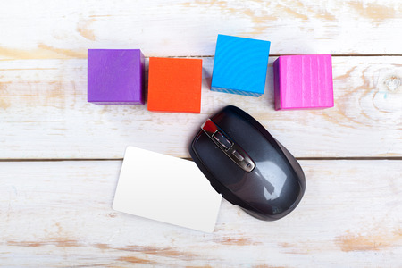 computer mouse on a wooden background