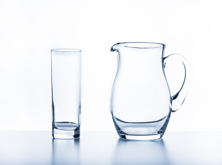 jug and glass on a white background.の写真素材