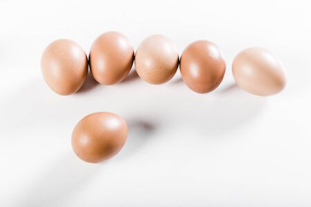 eggs isolated on white backgroundの写真素材
