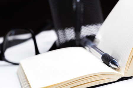 Pen and notebook close upの写真素材