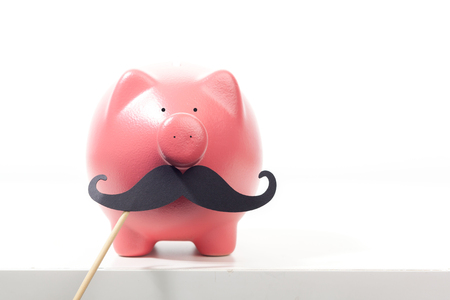 Piggy bank isolated on white backgroundの写真素材