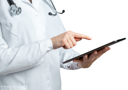 doctor using digital tabletの写真素材