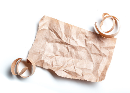 Recycled paper on white background.の写真素材