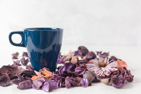 Delicate morning tea table settingの写真素材