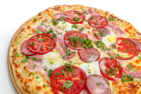 italian pizza over whiteの写真素材
