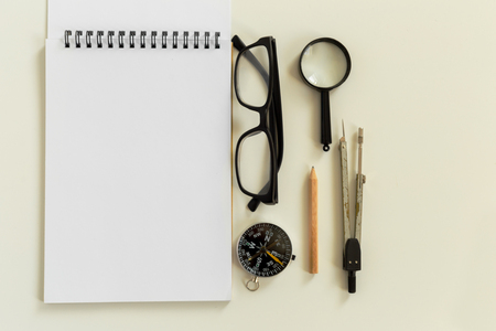 Notepad on Woodの写真素材