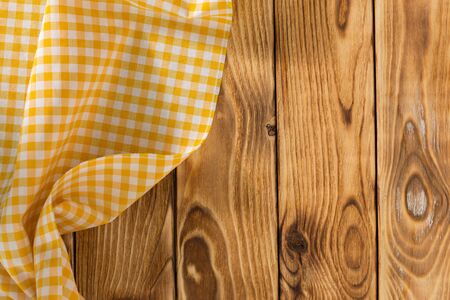 Background with empty wooden table with tableclothの写真素材