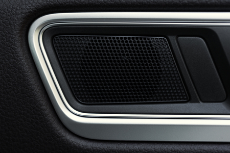 Inner door handle, modern car interior detailの写真素材
