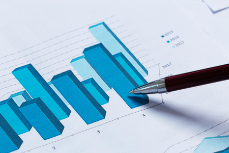 financial graph and chartの写真素材