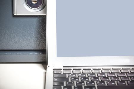Safe and laptopの写真素材