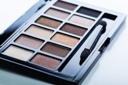 Decorative cosmetics isolated over white background. make up suppliesの写真素材