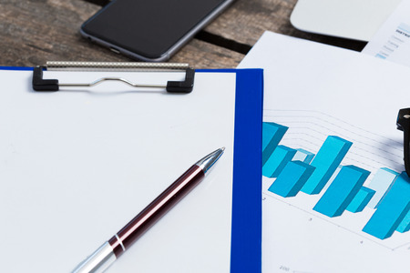 financial graph and chartの写真素材