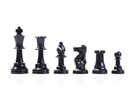 Chess game or chess pieces with white backgroundの写真素材