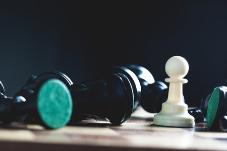 Chess board with figuresの写真素材