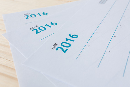 Closeup of numbers on calendar pageの写真素材